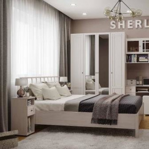 Кровать Sherlock 47 Люкс каркас (1600), Ясень Анкор Светлый