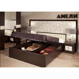 Кровать АМЕЛИ ЛЮКС 301+3.2 140*200 в комплекте с основанием с подъемным механизмом без матраса