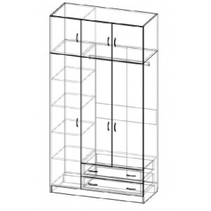 Шкаф трехстворчатый с антресолью ШР-322