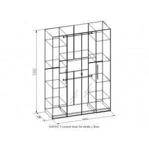 Шкаф для одежды и белья Bauhaus 9 (Дуб сонома)