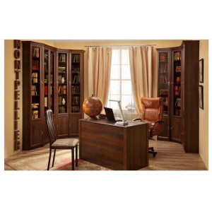 Шкаф для книг MONTPELLIER 12 (скошенный правый), орех