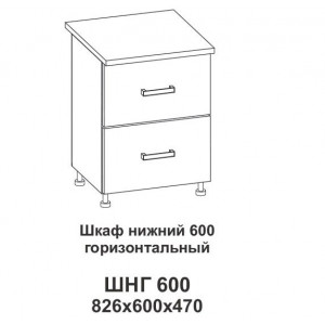 Шкаф нижний 600 горизонтальный Крафт, дуб вотан