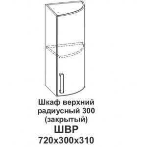 Шкаф верхний радиусный 300 (закрытый) Контемп
