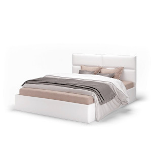 Кровать Сити 1200 с подъемным механизмом экокожа vega white