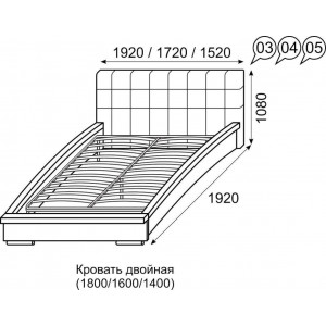 Кровать Луиза 05ПМ   180*200 с подъемным механизмом и ящиком для белья, без матраса