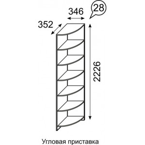 Угловой стеллаж Лондон 28