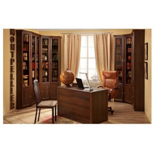Шкаф для книг MONTPELLIER 12 (скошенный правый), орех