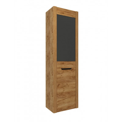 Шкаф пенал со стеклом МЦН Афина А16 (Крафт табачный)