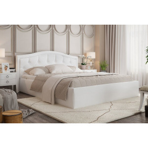 Кровать Элен 1200 экокожа vega white