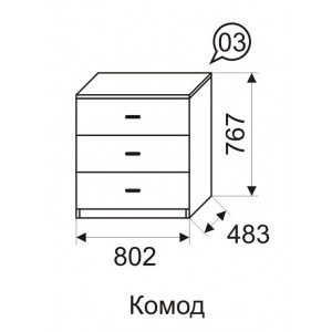 Комод Принцесса 3 (выставочный образец)